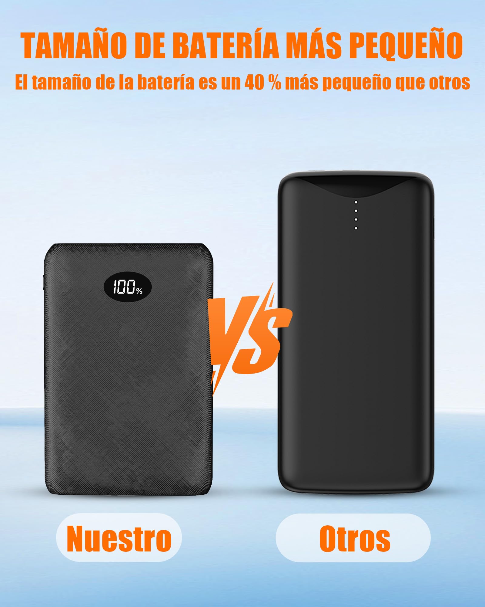 Batterie 7,4 V 2 A 10 000 mAh pour gilet chauffant, veste, manteau, pantalon et sous-vêtements thermiques - Power Bank de rechange pour vêtements chauffants