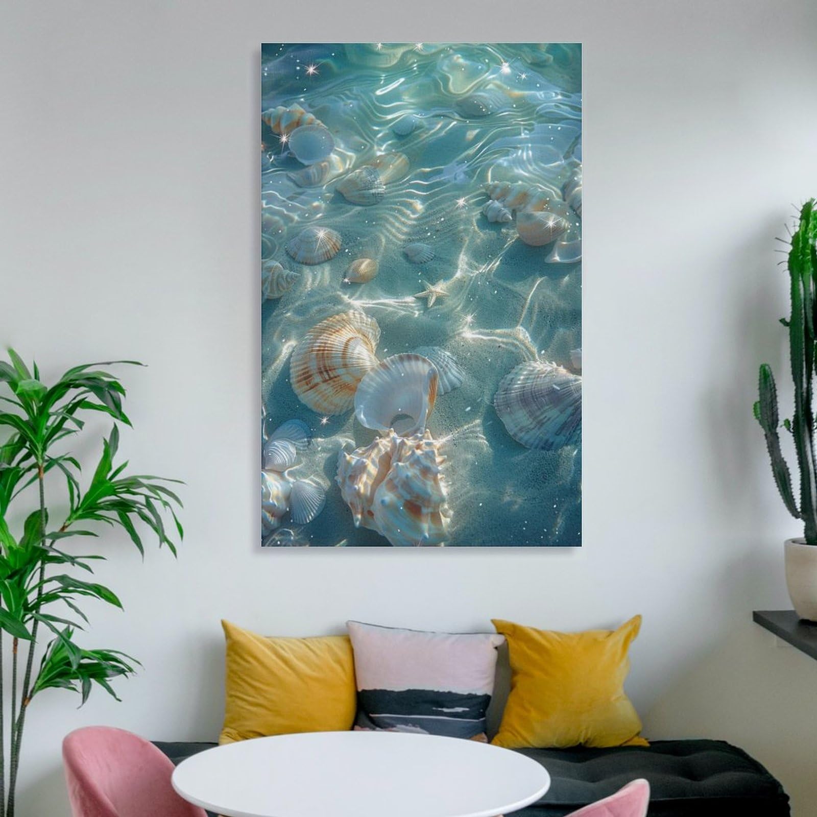 Amazon.co.jp: 絵画 ビーチの美しい貝殻インテリア 絵画 美しい海の