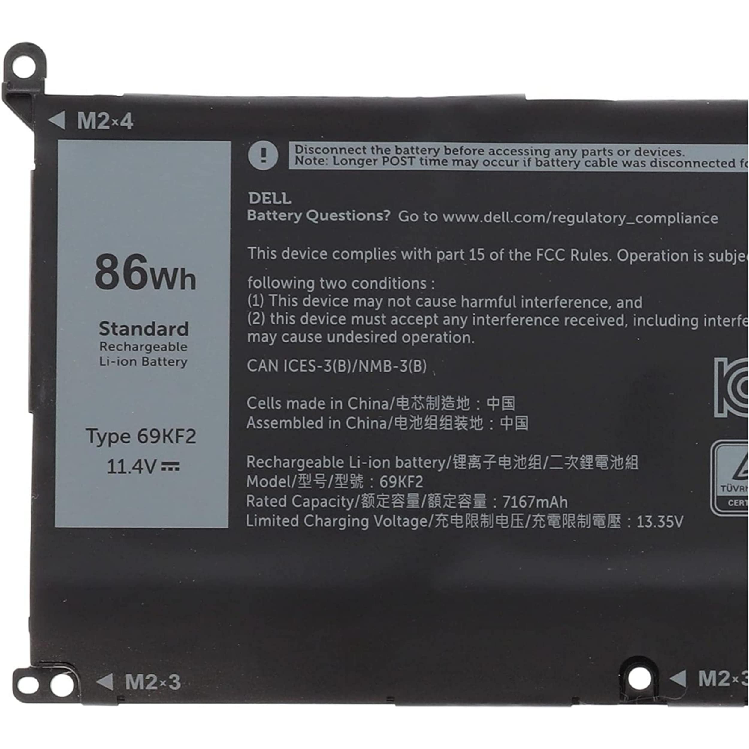 Dell Bateria 86Wh 6C Precision 5550 5560 5570, XPS 15 9500 9510