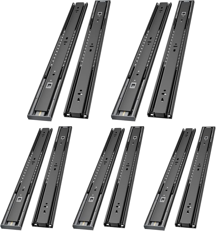 AOLISHENG 5 pár (10 db) 600mm teljes kihúzású szoft záró fiók sín 45kg terhelhetőség