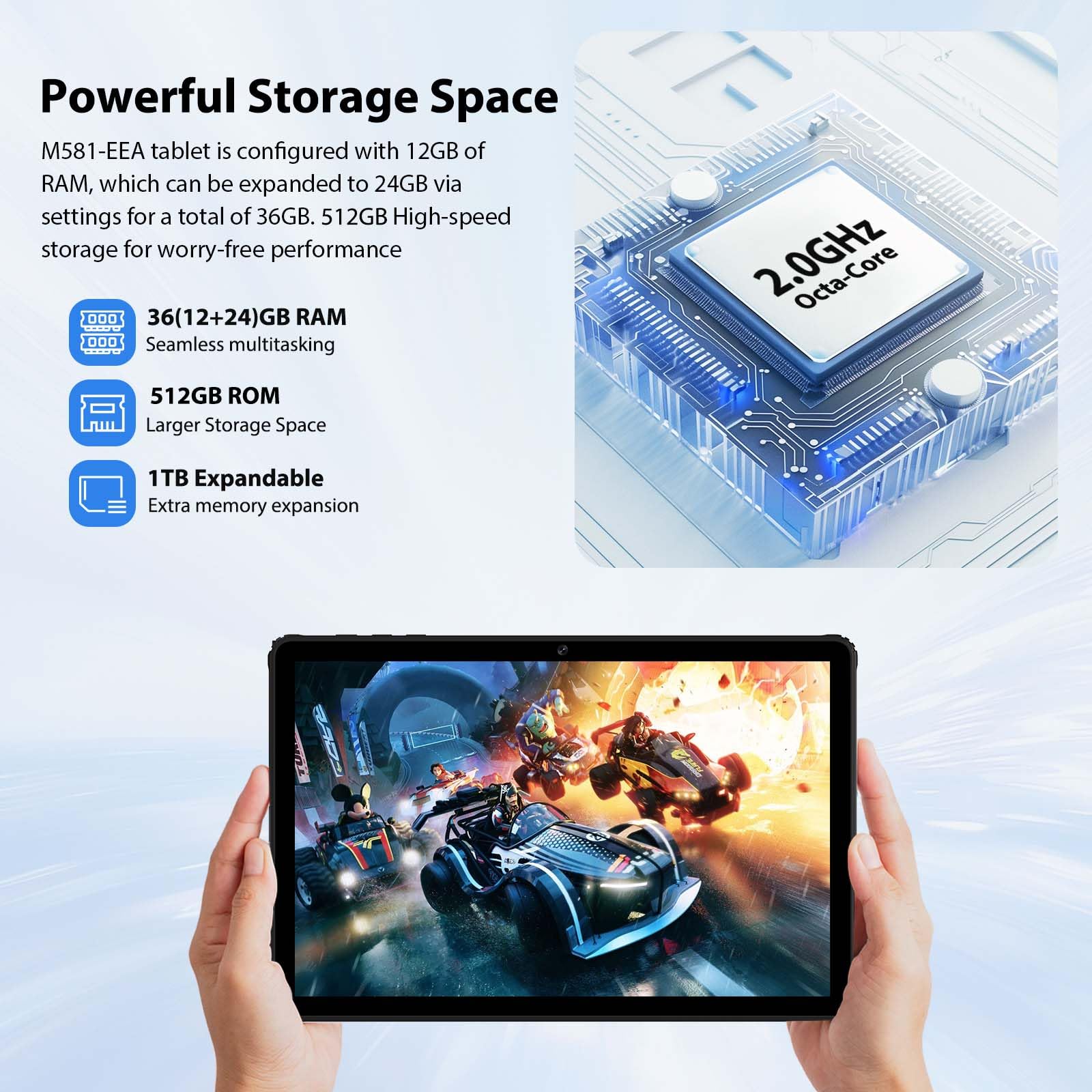 2026 Android 16 Tablet 11 Pouces, 36GB RAM+512GB ROM, SIM 4G & 5G WiFi, Octa Core 2.0GHz, 13MP+8MP, 2000 * 1200/WidevineL1/8000mAh/BT5.0/OTG/GPS-Tablette avec Clavier (Noir)