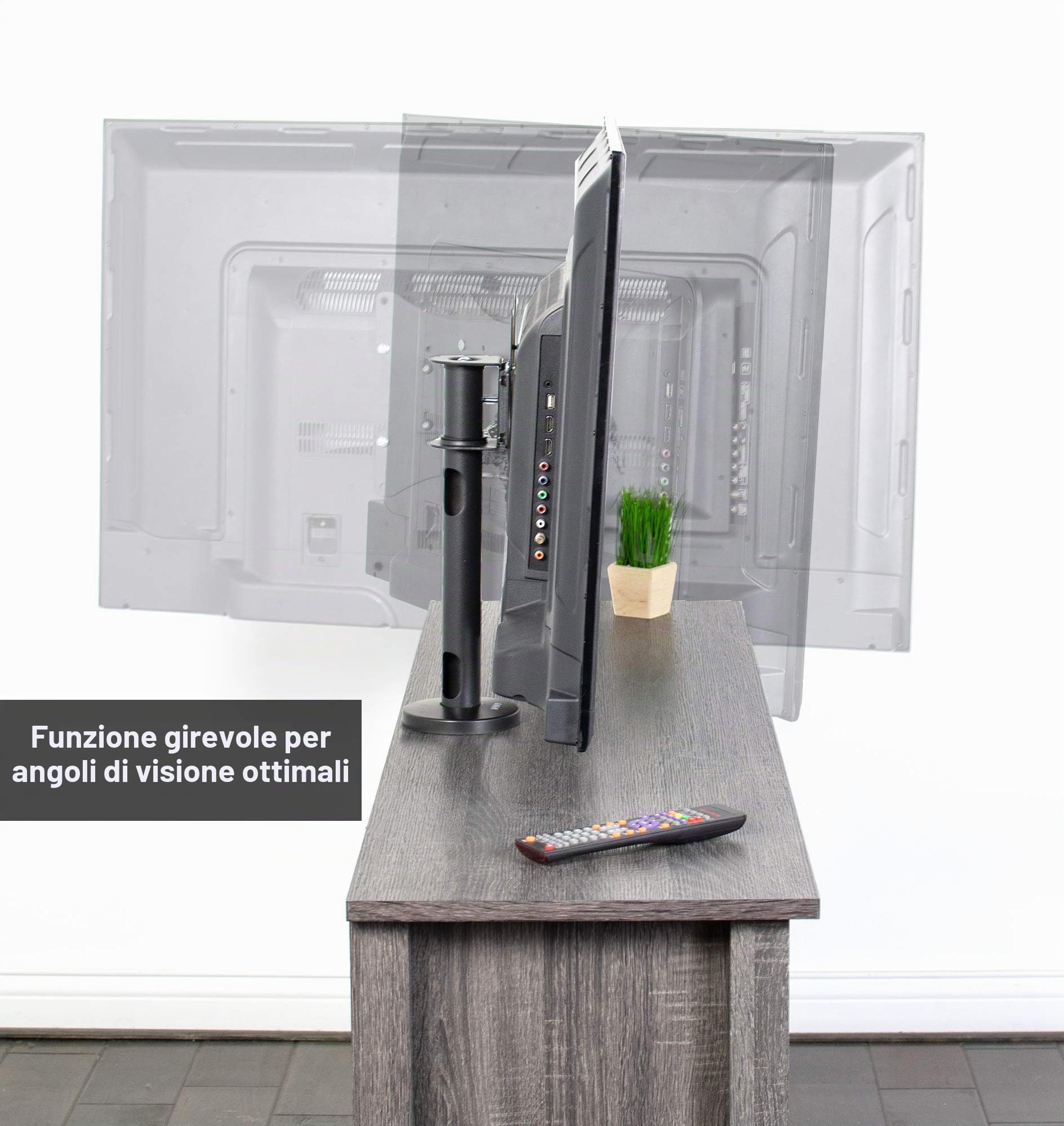 VIVO - Supporto girevole per TV da 23 a 43", supporto VESA da tavolo, robusto display TV STAND-TV00M2