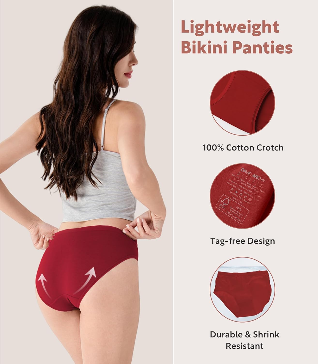 DAVID ARCHY Womens Underwear, Bamboo Rayon Underwear Panties Moisture Wicking Panties, Soft Breathable, 4 Pack - Image 6