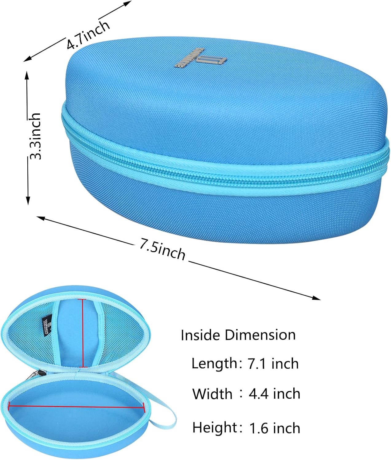 Hard Storage Case for iJoy Bluetooth Headphones,Travel Case for Wireless Foldable Headset - Tourmate(Only Box) (Blue) - Image 5