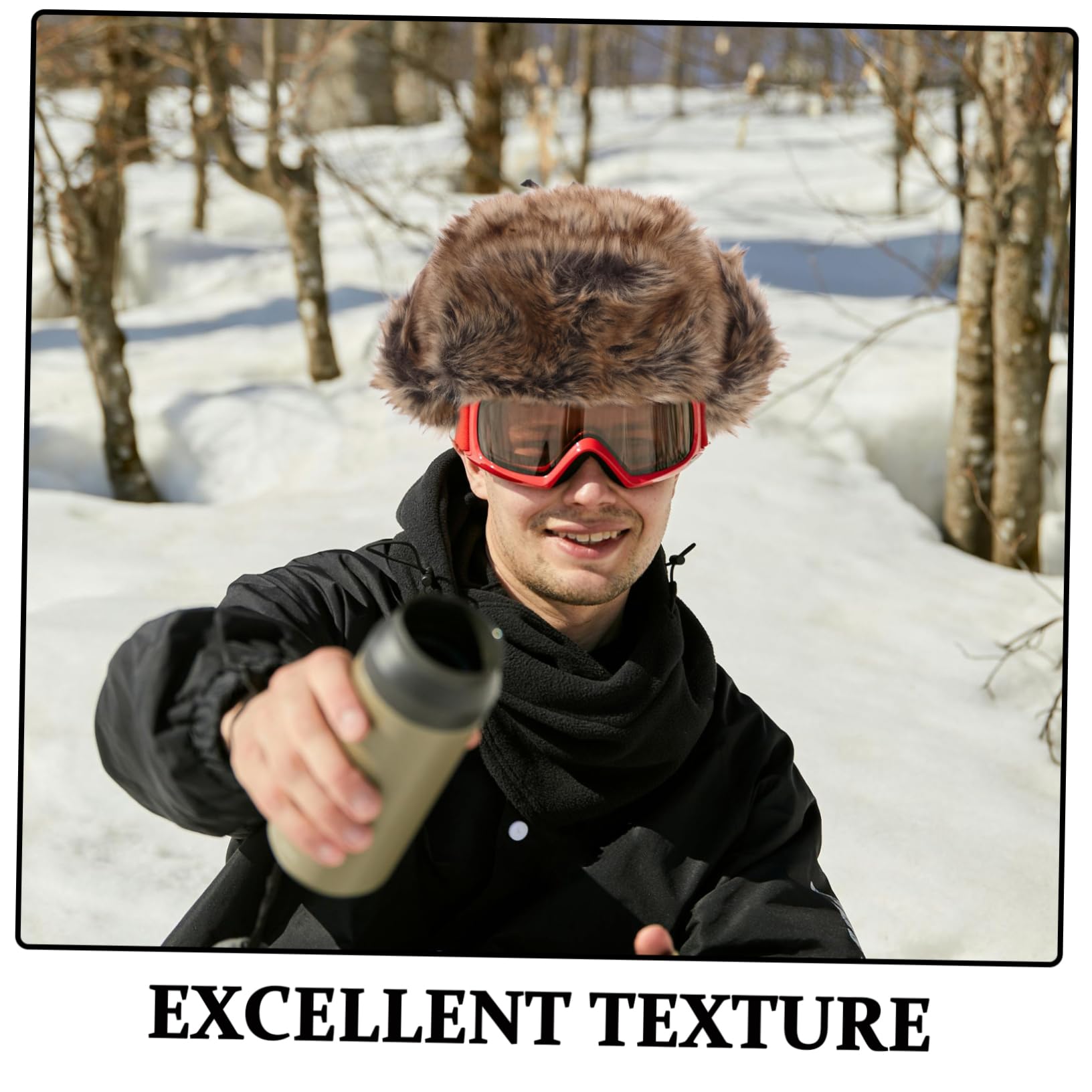 OUNONA Gorro De Piel Sintética De Invierno con Orejeras para Hombres Mayores, Estilo Ruso, Cálido, Y Acogedor, para Actividades Al Aire Libre, Viajes Y Deportes.