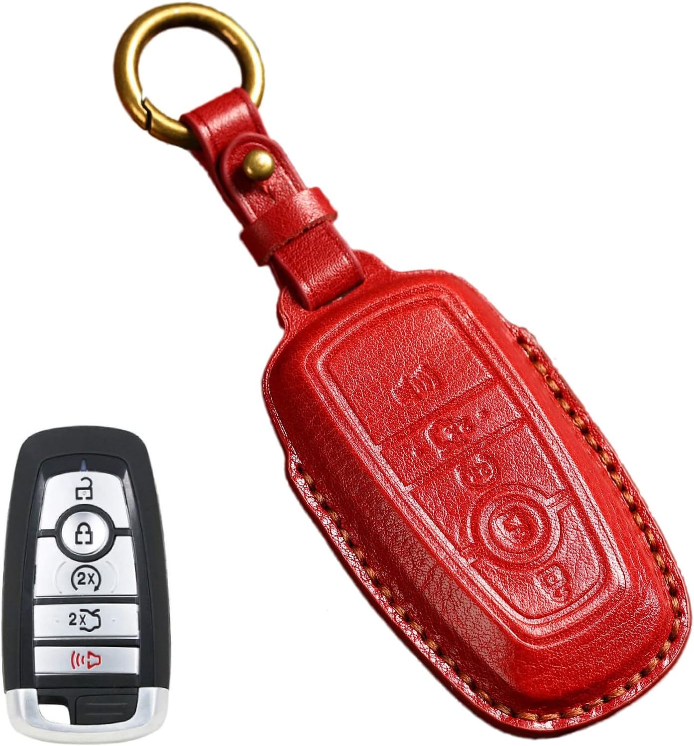EASYANT for Ford Key Fob Cover, Leather Car Key Fob Case
