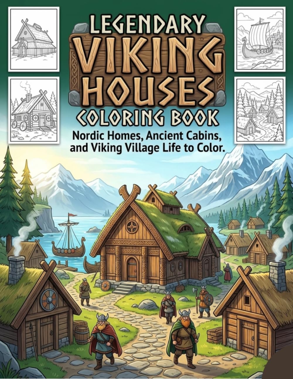 Legendary Viking Houses Coloring Book: Nordic Homes, Ancient Cabins, and Viking Village Life to Color