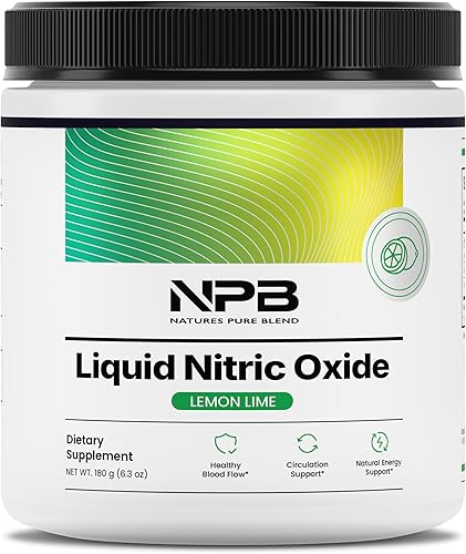 Miniatura 1 de Nature's Pure Blend Suplementos de óxido nítrico líquido para hombres  L-Arginina en polvo  refuerzo de óxido nítrico y suplemento de circulación