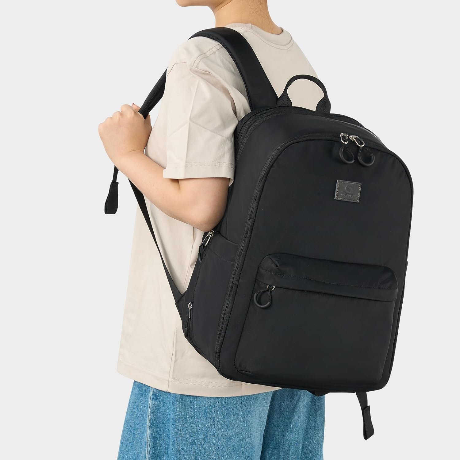 Hanke 30L Travel Backpack for Women, Expandable Carry On Backpack for Airplanes, Personal Item Travel Bag Fits 15.6 Inch,Water Resistant Weekender Daypack, Black - Image 9