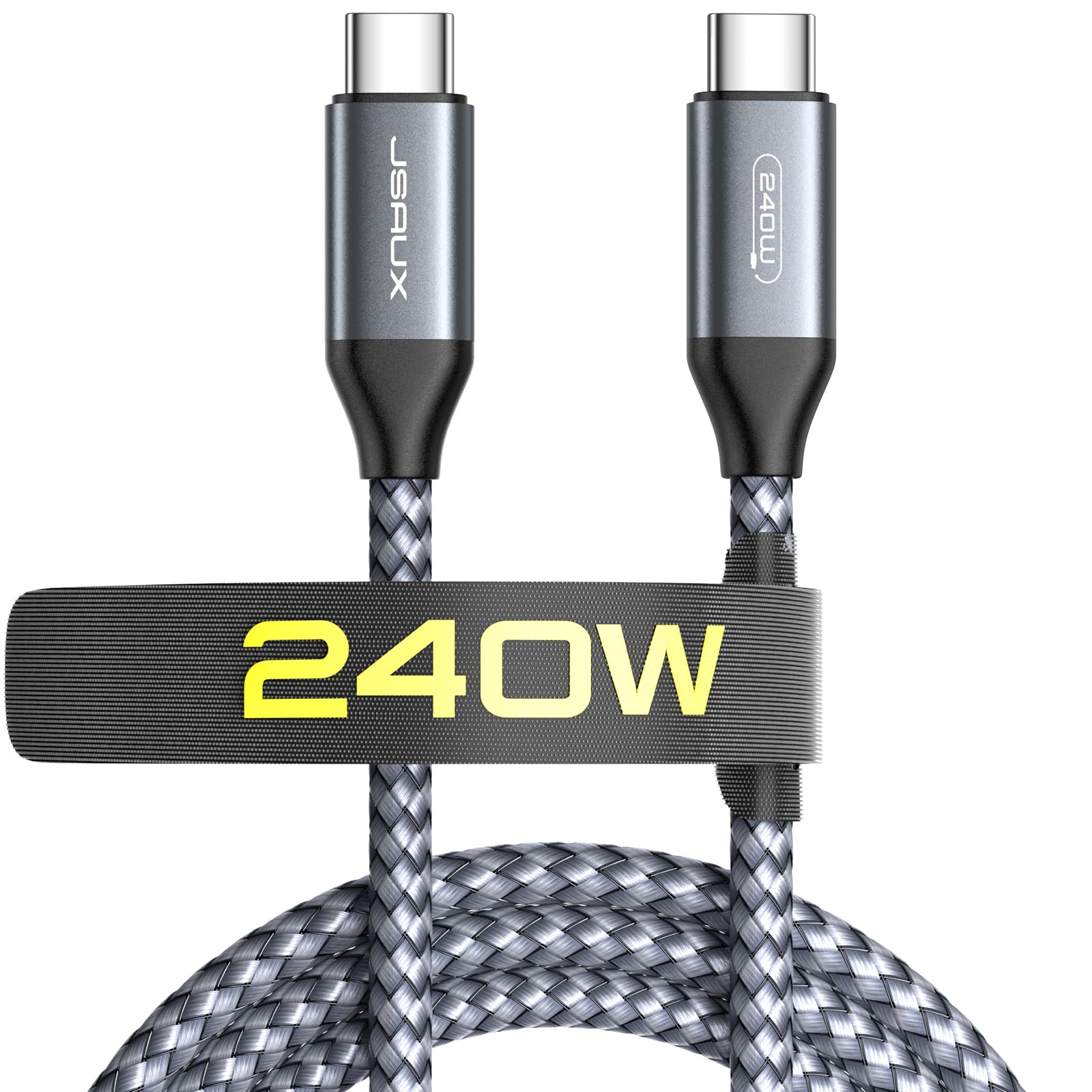 JSAUX 240W USB C to C Cable 10FT, 5A USB Type C Fast Charging Cord Compatible with iPhone 16 Plus/16 Pro max, iPhone 15 Series, MacBook Pro/Air M2 M3, iPad Pro Air Mini 6 Samsung S25/S24/S23/S22 PixelGlobal Recycled StandardGlobal Recycled StandardGlobal Recycled Standard