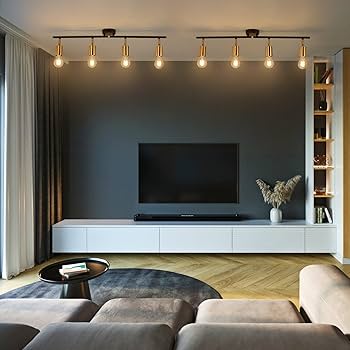 HTH glitter setup（BLACK） Hurrah Track Lighting Fixture Kit 4-Lights - Black Flexibly