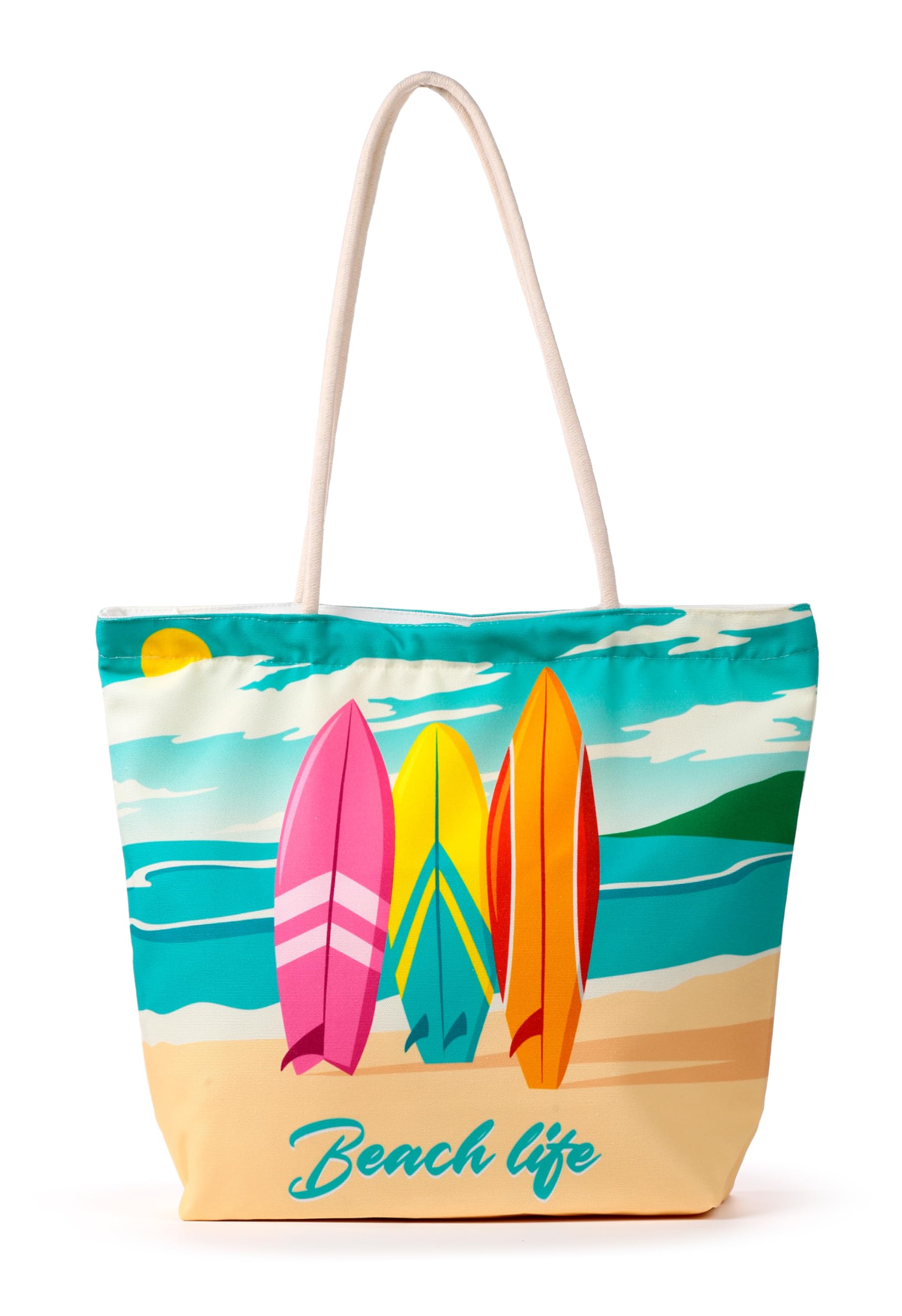 Puckator Beach Life Surf Canvas Beach Bag