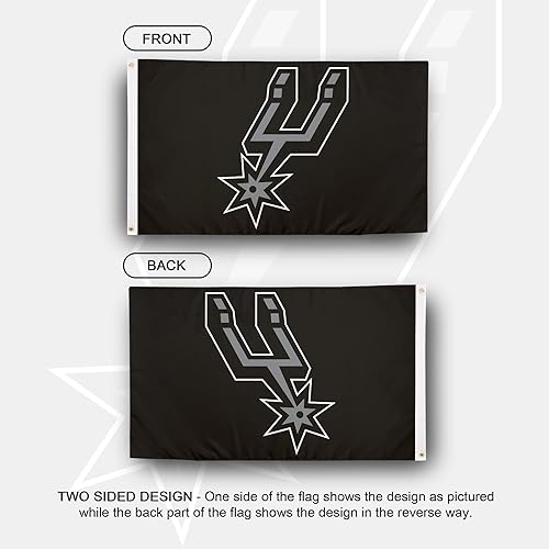 Miniatura 2 de Desert Cactus Bandera de los San Antonio Spurs NBA 100% poliéster para interiores y exteriores, 3 x 5 pies, banderas del equipo de la Asociación