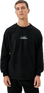 سويت شيرت صوف برقبة دائرية ضيقة وأكمام طويلة للرجال من كوتون