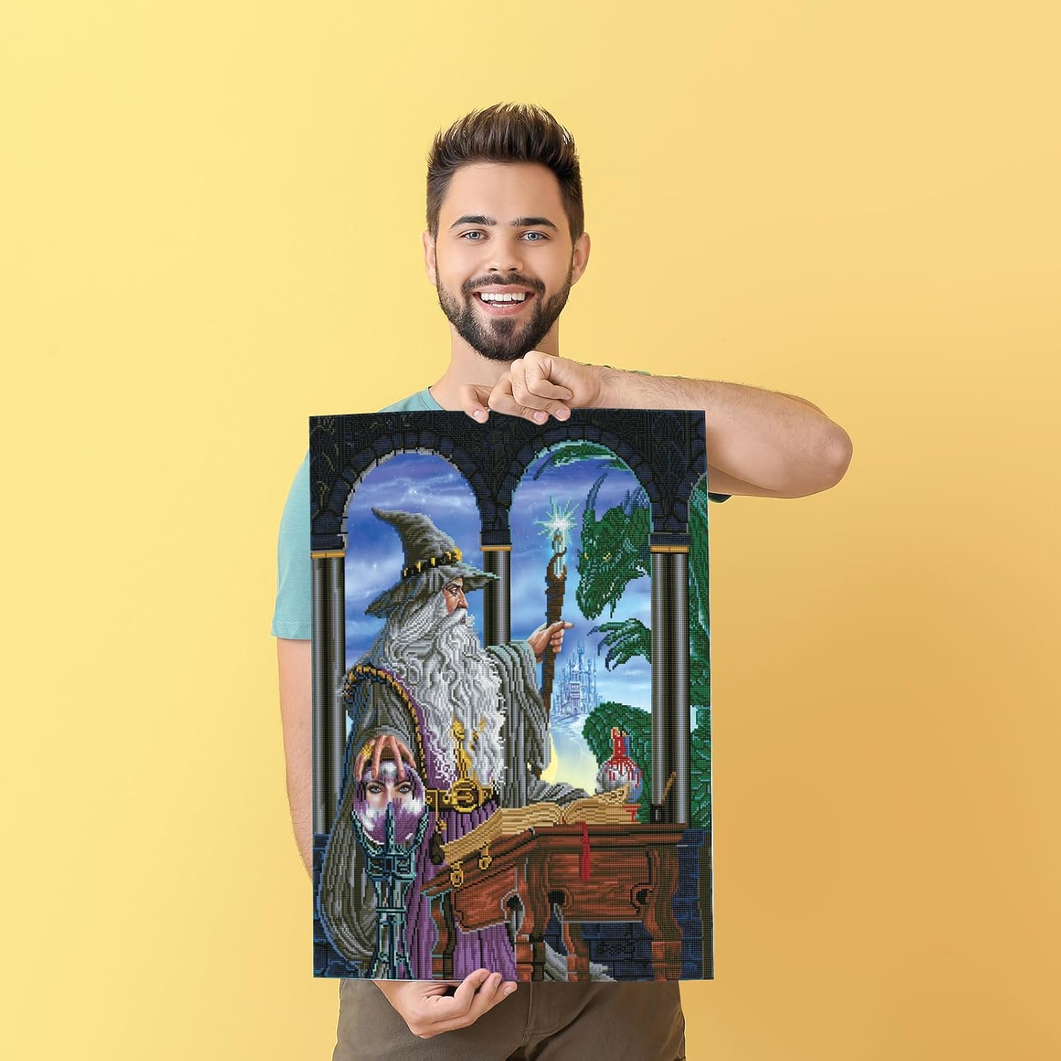 DIAMOND DOTZ Wizards Emissary Diamond Painting Kits for Adults - Diamond Art Kits a Relaxing Creative Craft Kit with Dotz Gems 24x32