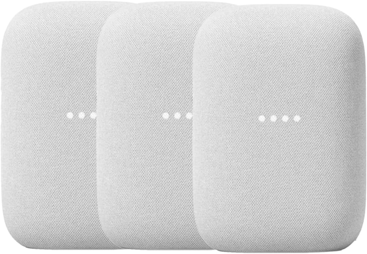 Google Nest Audio (3-Pack) Smart Speakers – Multi-Room Wireless Home Speaker Bundle with Bluetooth