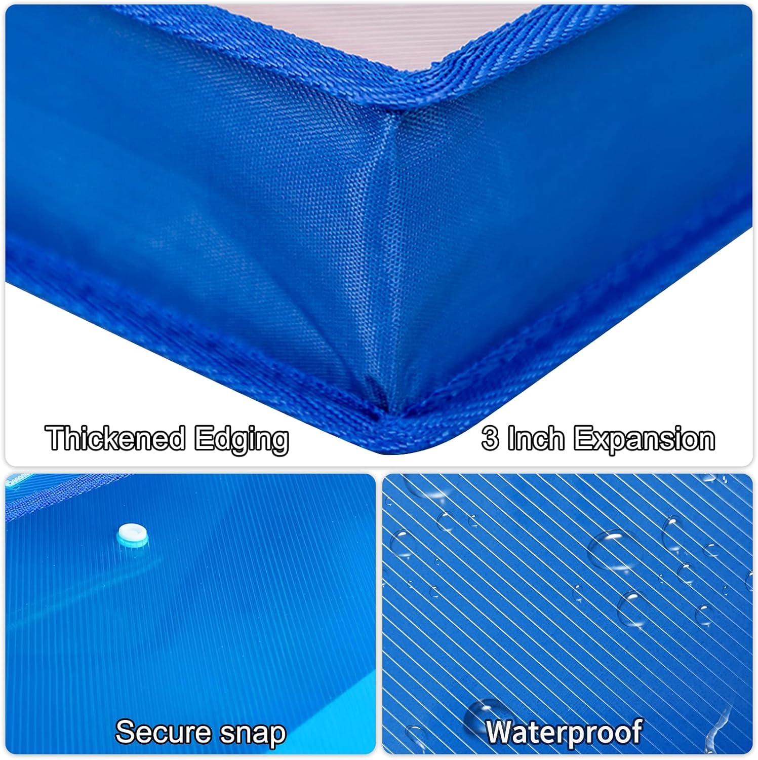 ANG Cartella portadocumenti in plastica formato A4, con chiusura a scatto e tasca per etichette, impermeabile, per ufficio e casa