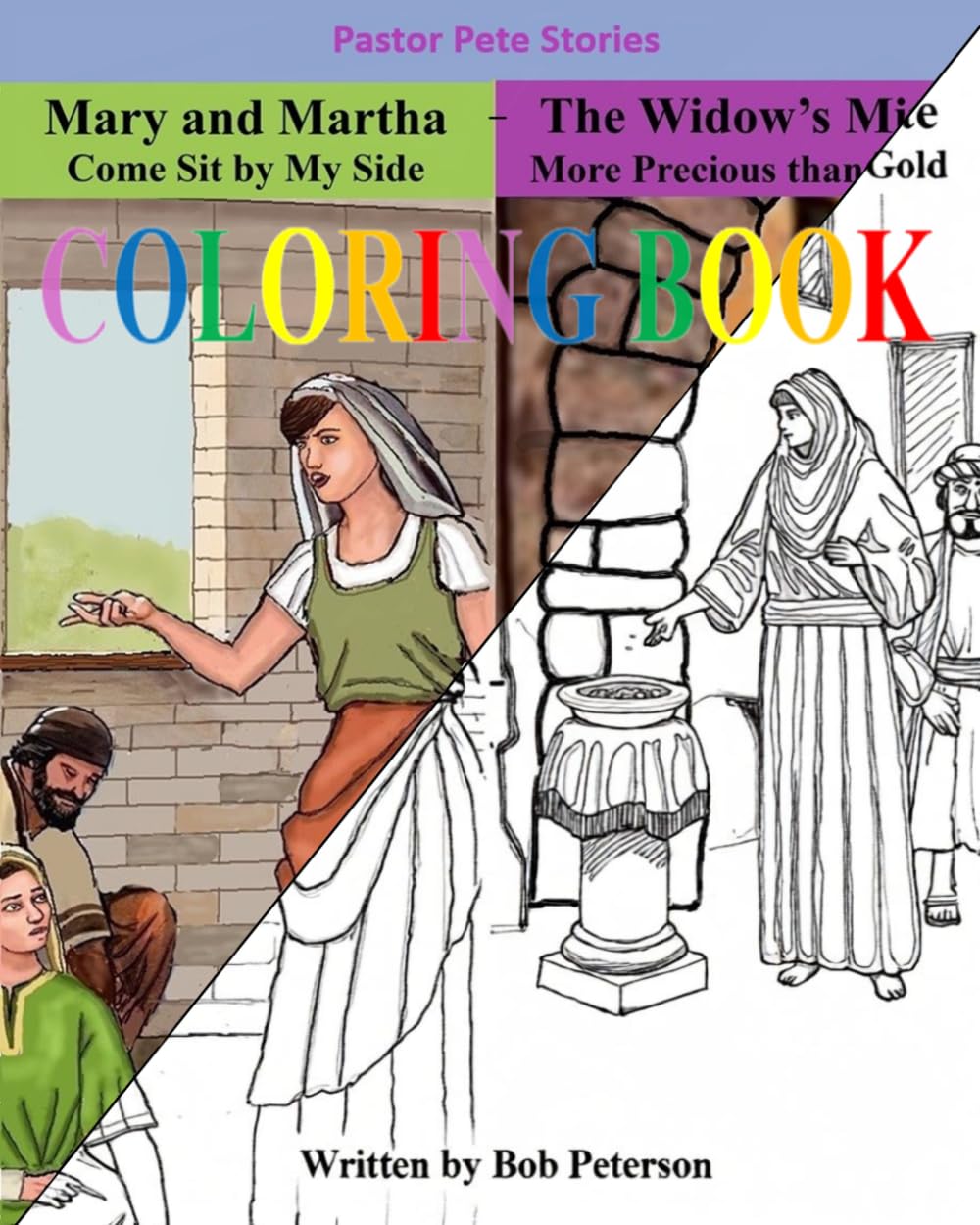 Mary and Martha - The Widow's Mite: coloringbook