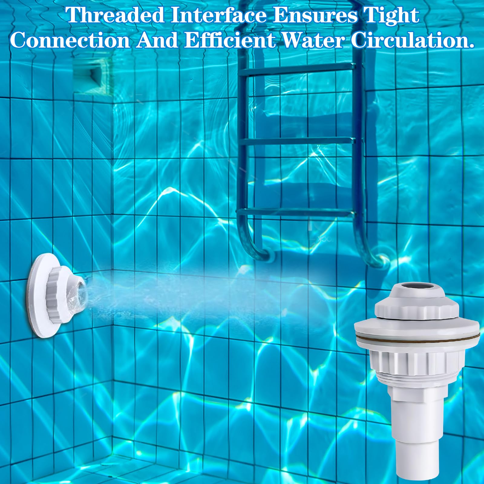 Buse d'entrée pour Piscine Réglable, Buse de Refoulement avec Tête Pivotante 32 mm 38 mm
