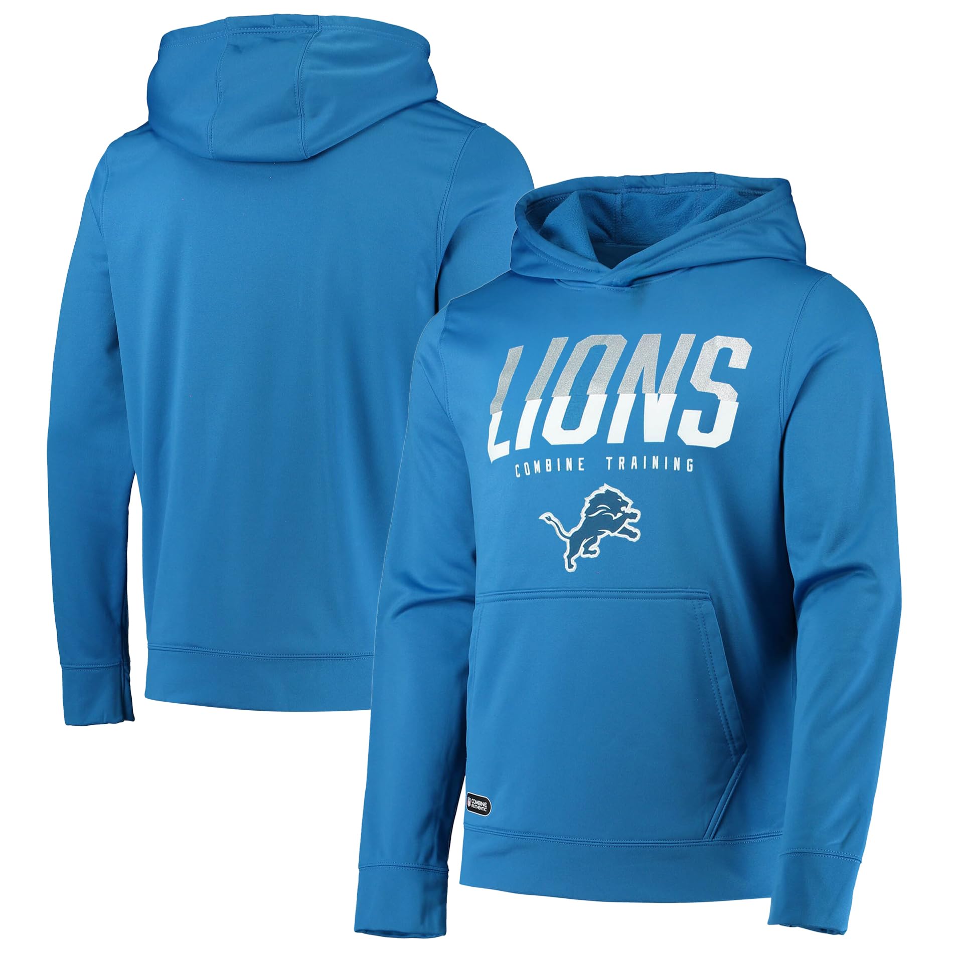 Outerstuff Detroit Lions Nfl Youth 8-20 Big Stage Team Color Performance Primary Logo Pullover Hoodie, 18-20