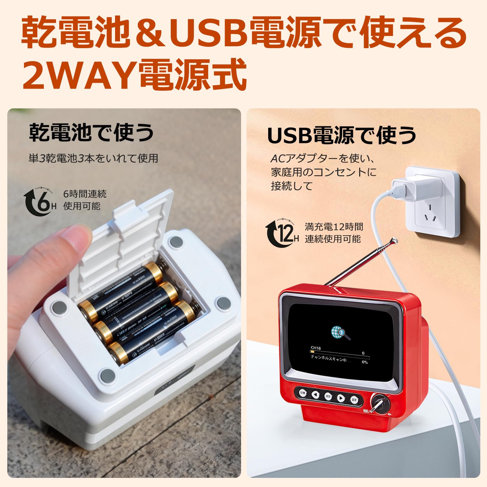 Amazon | 【レトロデザイン】 ワンセグテレビ 2026年発売 4.3インチ