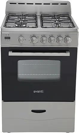 Avanti 24 in. Compact Gas Range Oven, Stainless Steel (GR2416CSS)