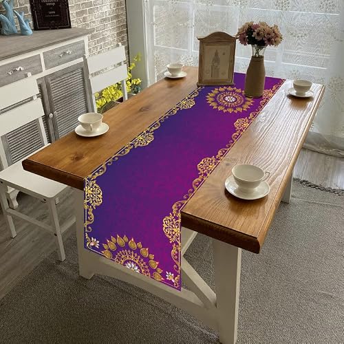 Jiudungs Linen Diwali Table Runner 72 Inches Long Diwali Table Cloth Diwali Table Decorations Diwali Decor Indian Diwali Decorations And Supplies For Home #TOP2