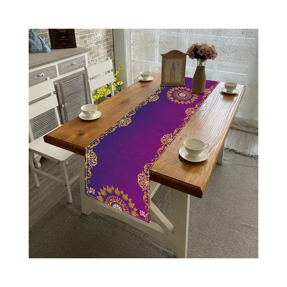 Buy Jiudungs Linen Diwali Table Runner 72 Inches Long Diwali Table ...