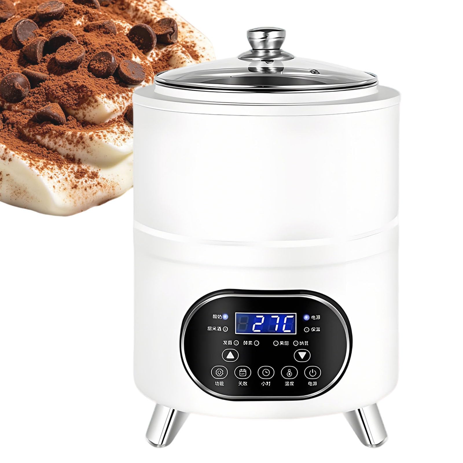Ymnogjie 360° Smart Constant Temperature Yogurt Machine,Home Yogurt Incubator Electric Fermentation Machine,with Time and Temperature Control,for Fruit Vinegar,Yogurt,Rice Wine 8L-White