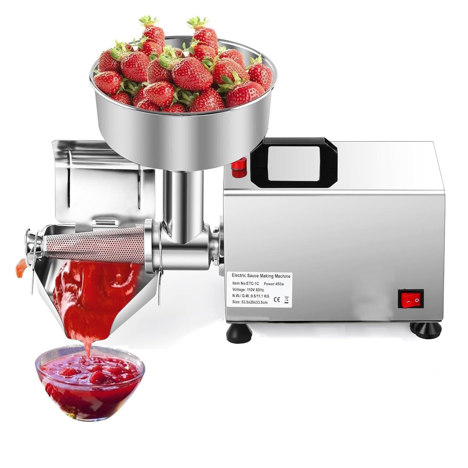 Passapomodoro Elettrico Da 370 W, Macchina Per Macinare I Pomodori Commerciale, Pressa Per Alimenti In Acciaio Inossidabile, Spremipomodoro, Schiacciapatate,110