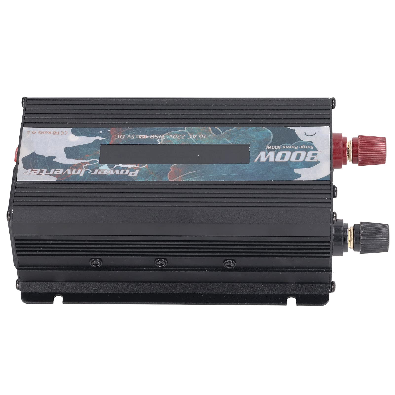 Omabeta Auto-Wechselrichter, Effizienter 300-W-Sinuswellen-Konverter für Laptops, Ventilatoren, Fernseher für den Urlaub, Aluminiumlegierung (DC12V)