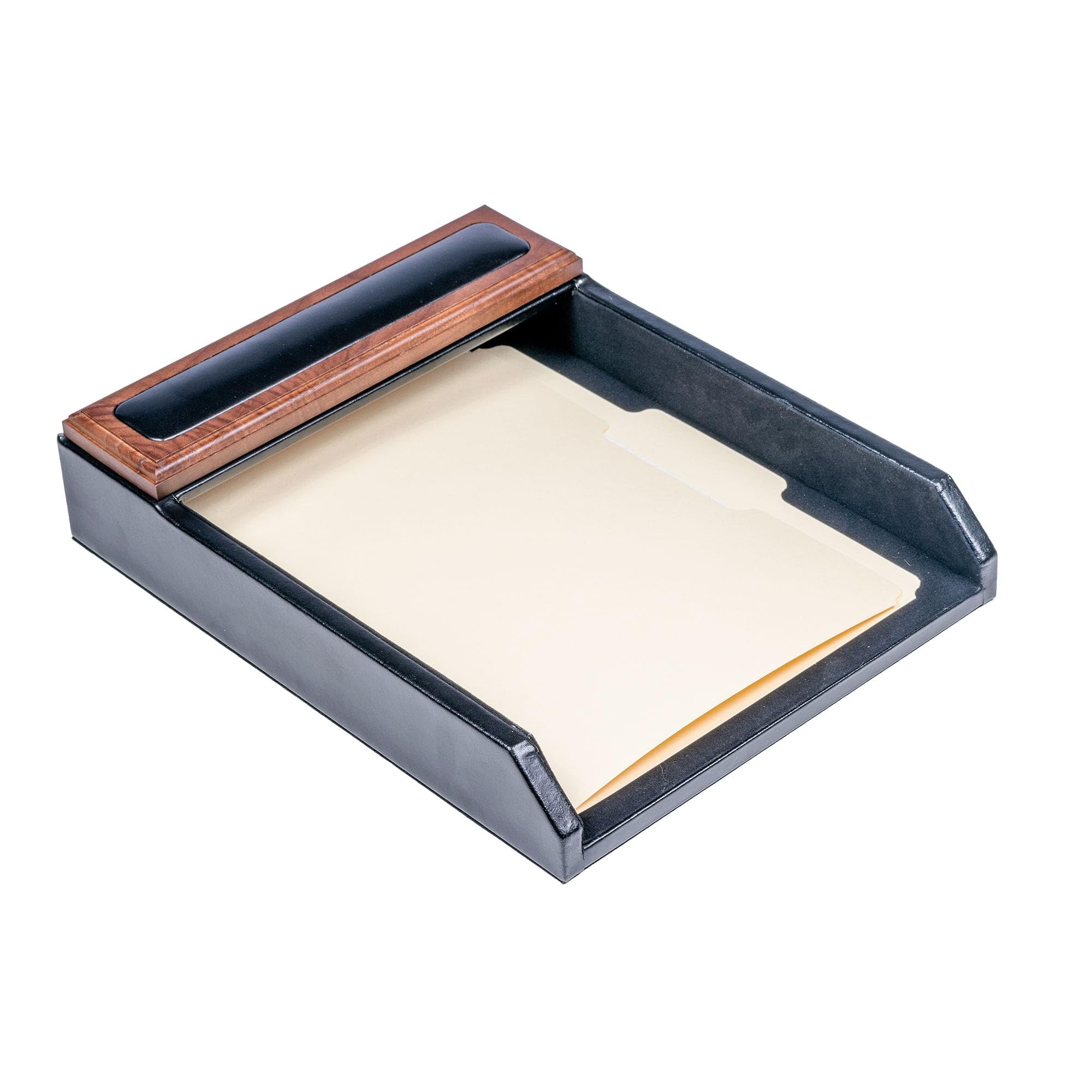 Dacasso Set da scrivania, Noce e Nero in Pelle, Pezzi, legno, walnut and black leather