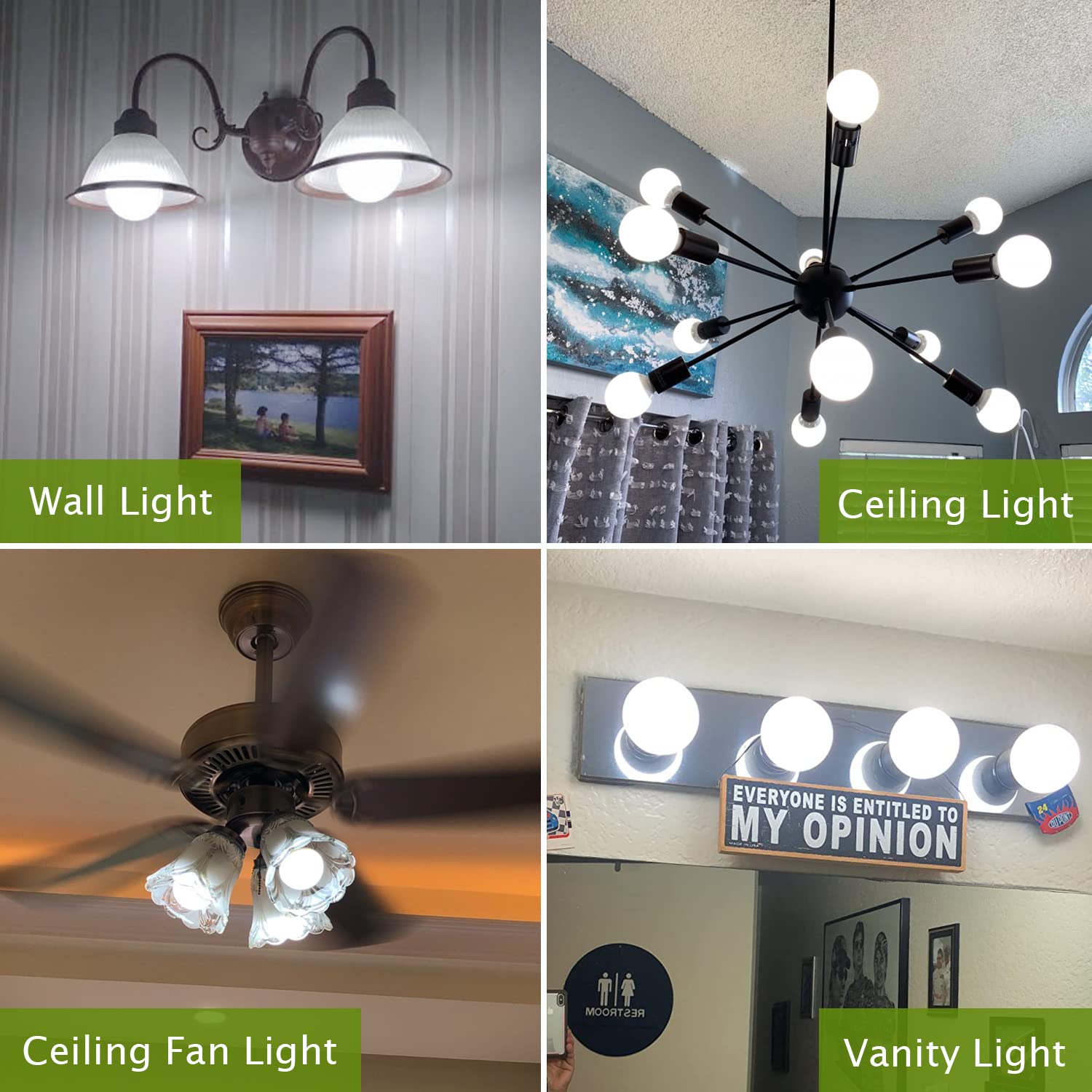 8-Pack G25 LED Globe Light Bulbs Daylight 5000K 120V 40W Equivalent LED Vanity Light Bulbs for Bathroom Mirror — view 5