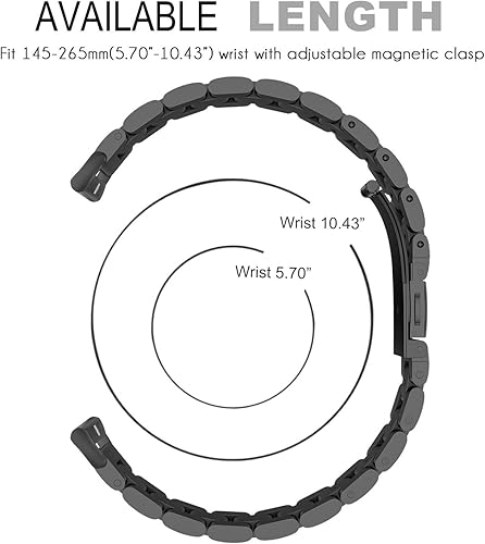 Miniatura 6 de Compatible con la correa de reloj inteligente LIGE, correas de repuesto de metal de acero inoxidable de liberación rápida compatibles con reloj
