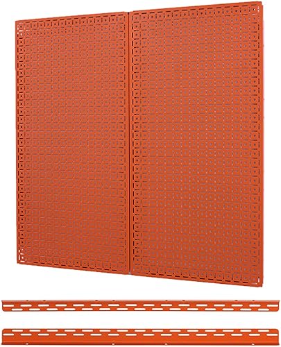 Miniatura 4 de OmniWall Tablero de clavijas de 2 paneles de 32 pulgadas de alto x 32 pulgadas de ancho, tablero de clavijas de metal para garaje y almacenamiento