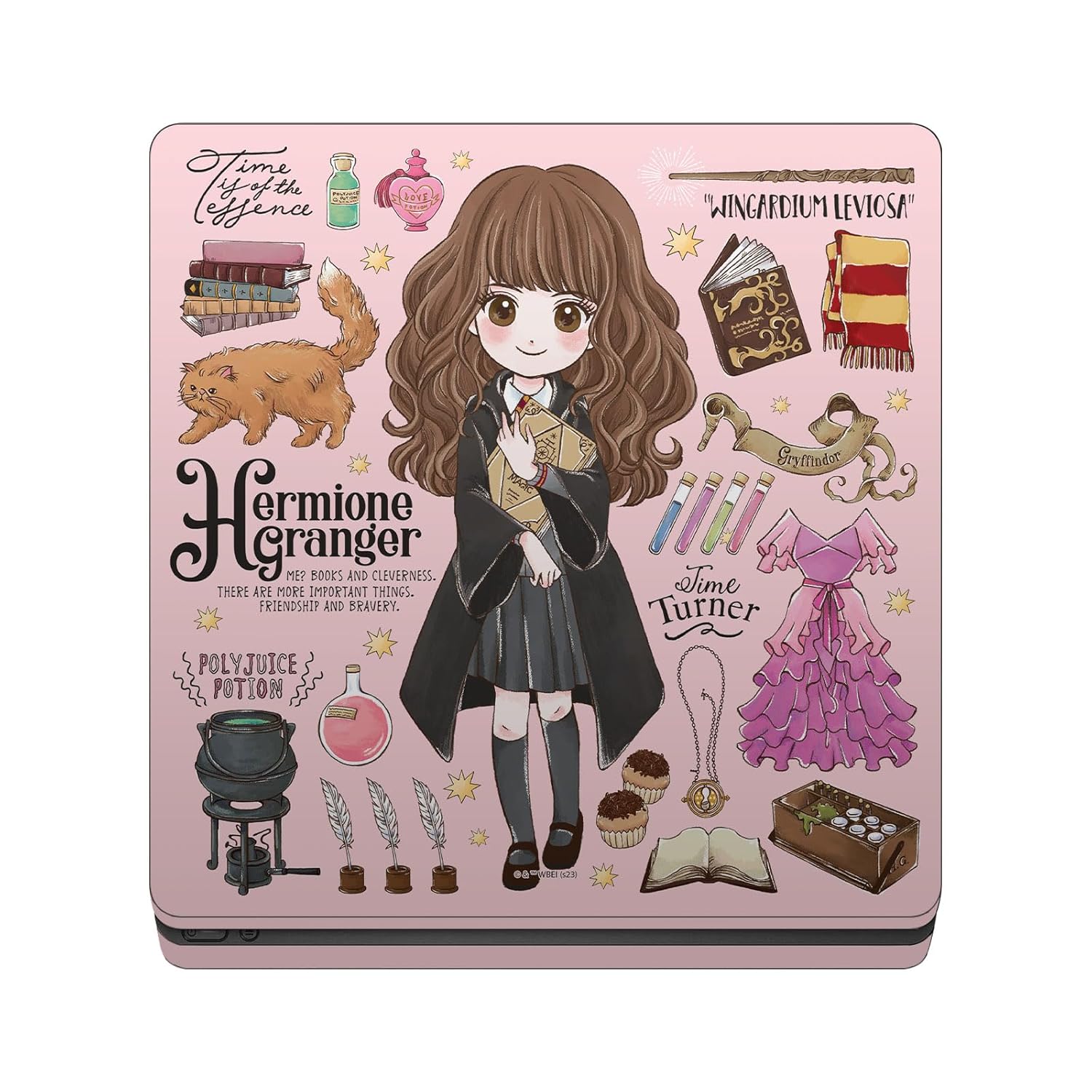 Head Case Designs Officially Licensed Harry Potter Hermione Pattern Graphics Vinyl Sticker Gaming Skin Decal Cover Compatible With Sony PlayStation 4 PS4 Slim Console and DualShock 4 Controller