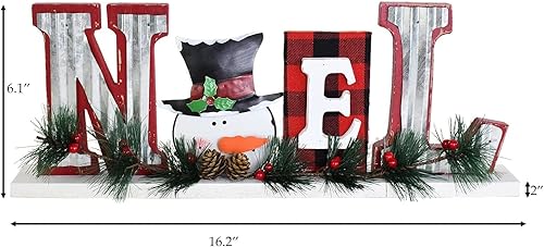 Miniatura 9 de Letras de madera recortadas de mesa Muñeco de nieve Believe Sign Decoraciones de Navidad Muñeco de nieve Madera Palabra Bloque Signos Invierno