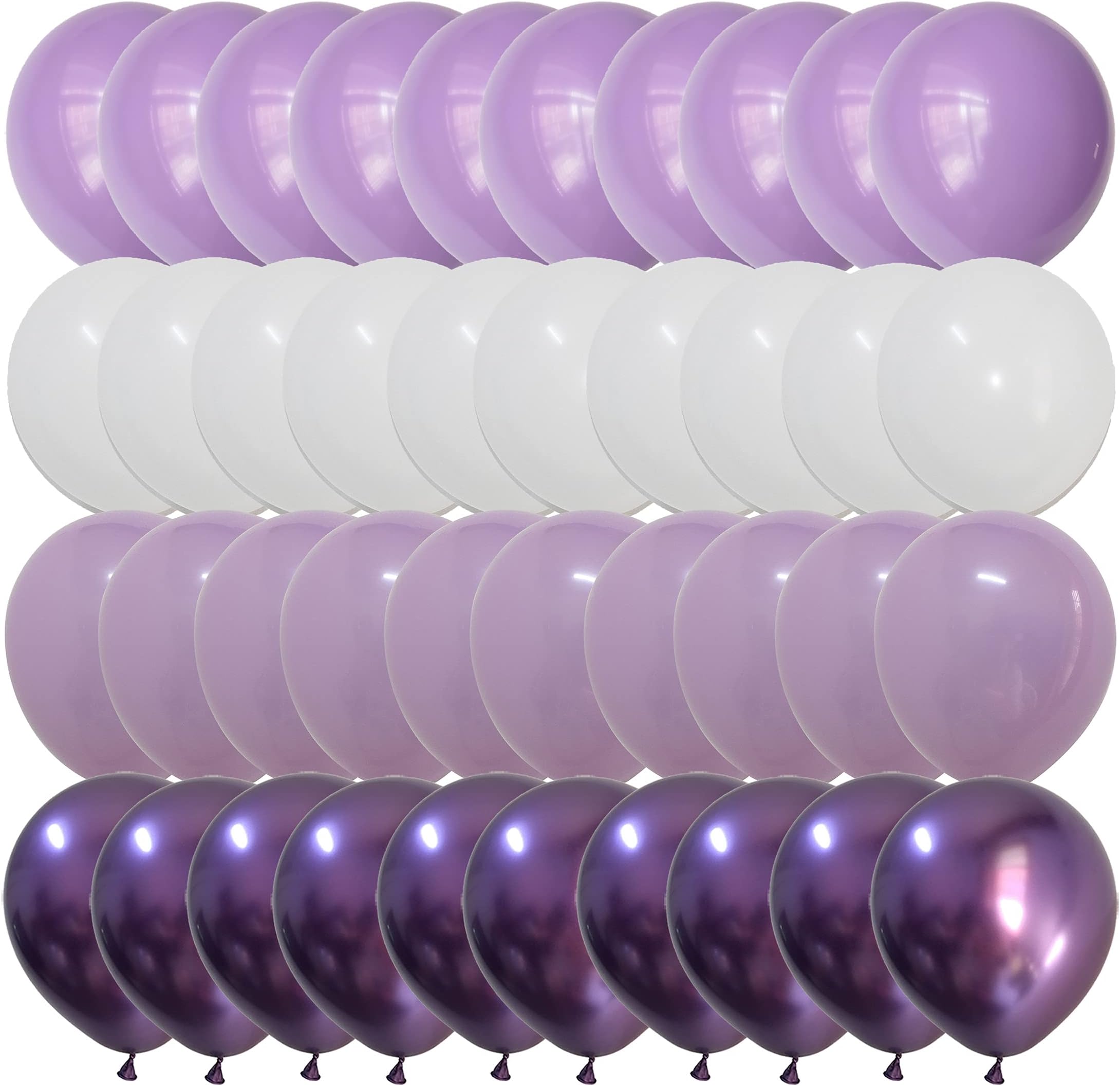 Latex Balloons White Lavender Purple– Gradient Purple color Balloons for Baby Shower Birthday Girl Wedding Anniversary Party Decorations (Voilet + Light Purple)