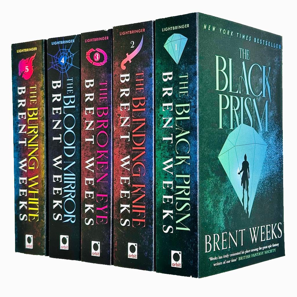 Lightbringer Series 5 Books Collection Set By Brent Weeks (The Black Prism, The Blinding Knife, The Broken Eye, The Blood Mirror, The Burning White)