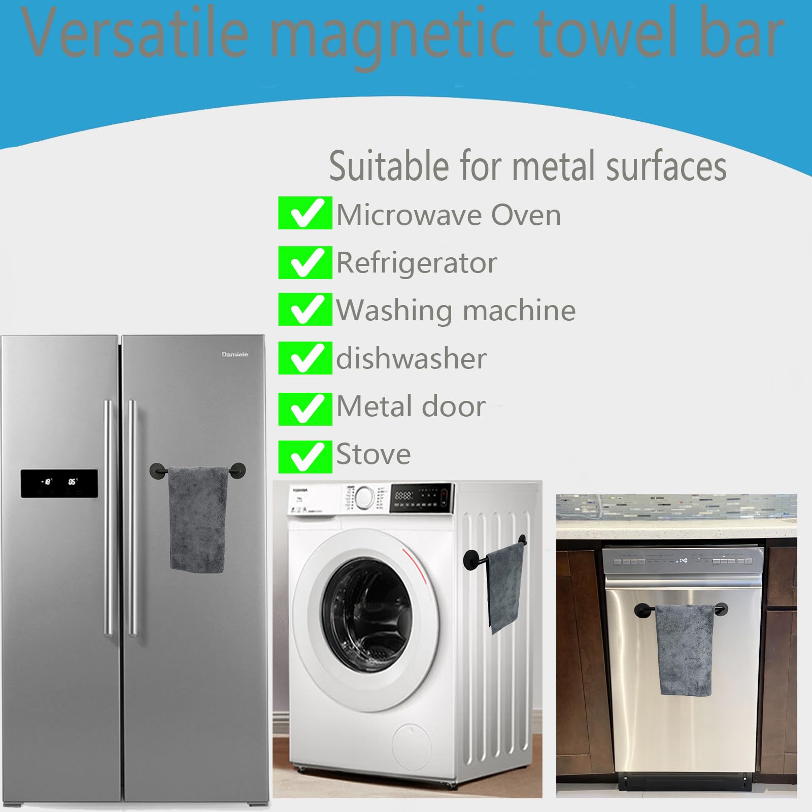 LangTao Bang Magnetic Towel Rack Dishwasher Magnetic Towel Holder Fridge Hook Kitchen Stove Oven Refrigerator… - Image 4