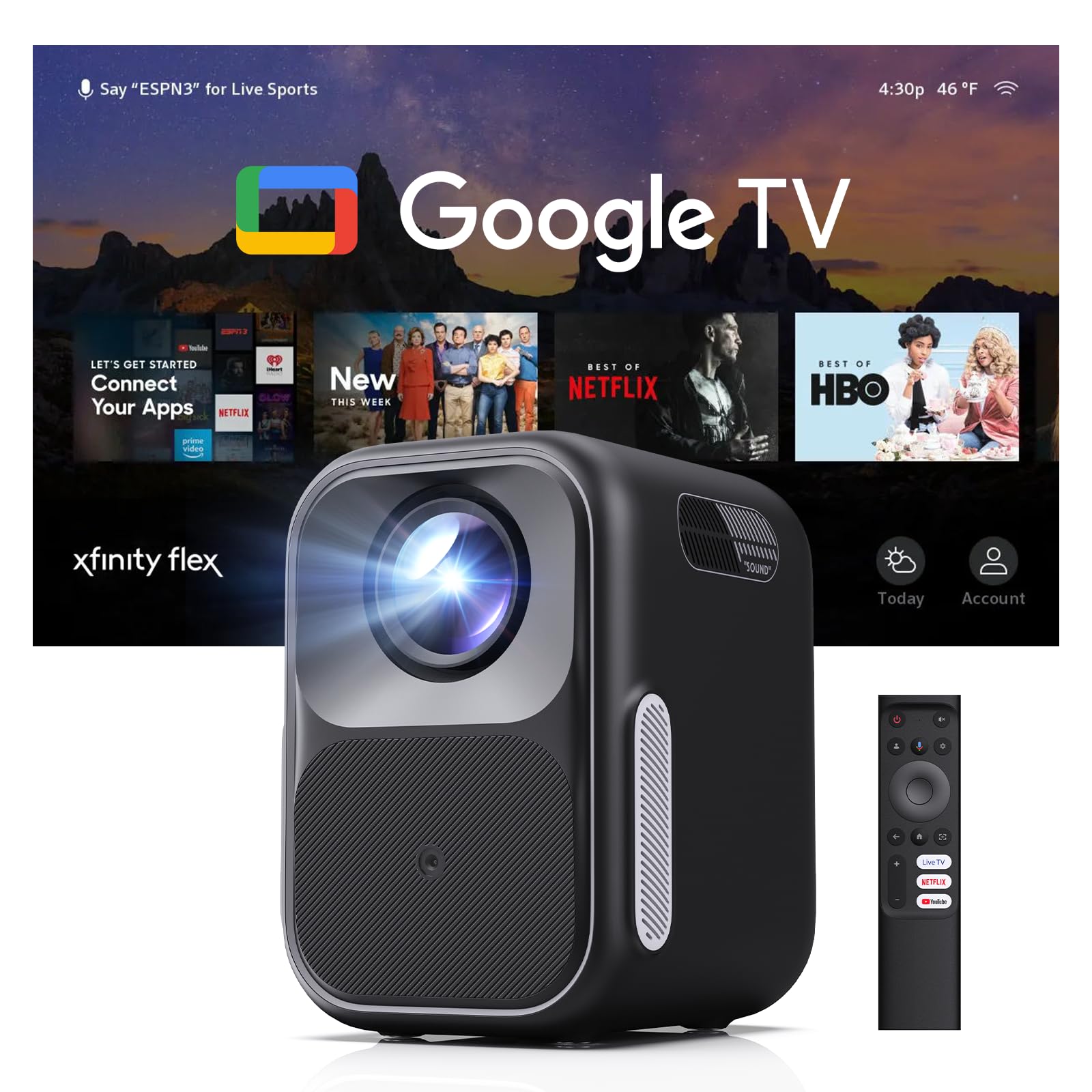 Photo 1 of WEMAX Google TV Smart Projector, Native 1080P FHD
