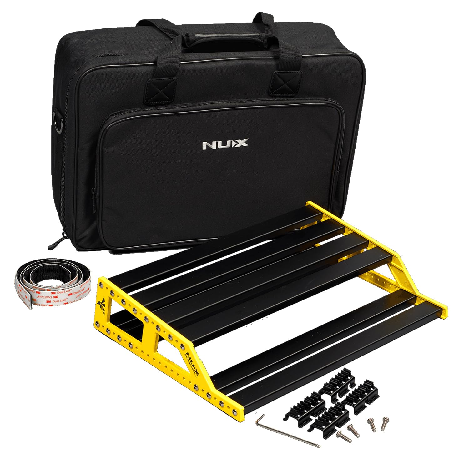 Nux NPB-L - Pedaliera Bumblebee per dispositivi di effetto, misura L + 2 cavi patch keepdrum