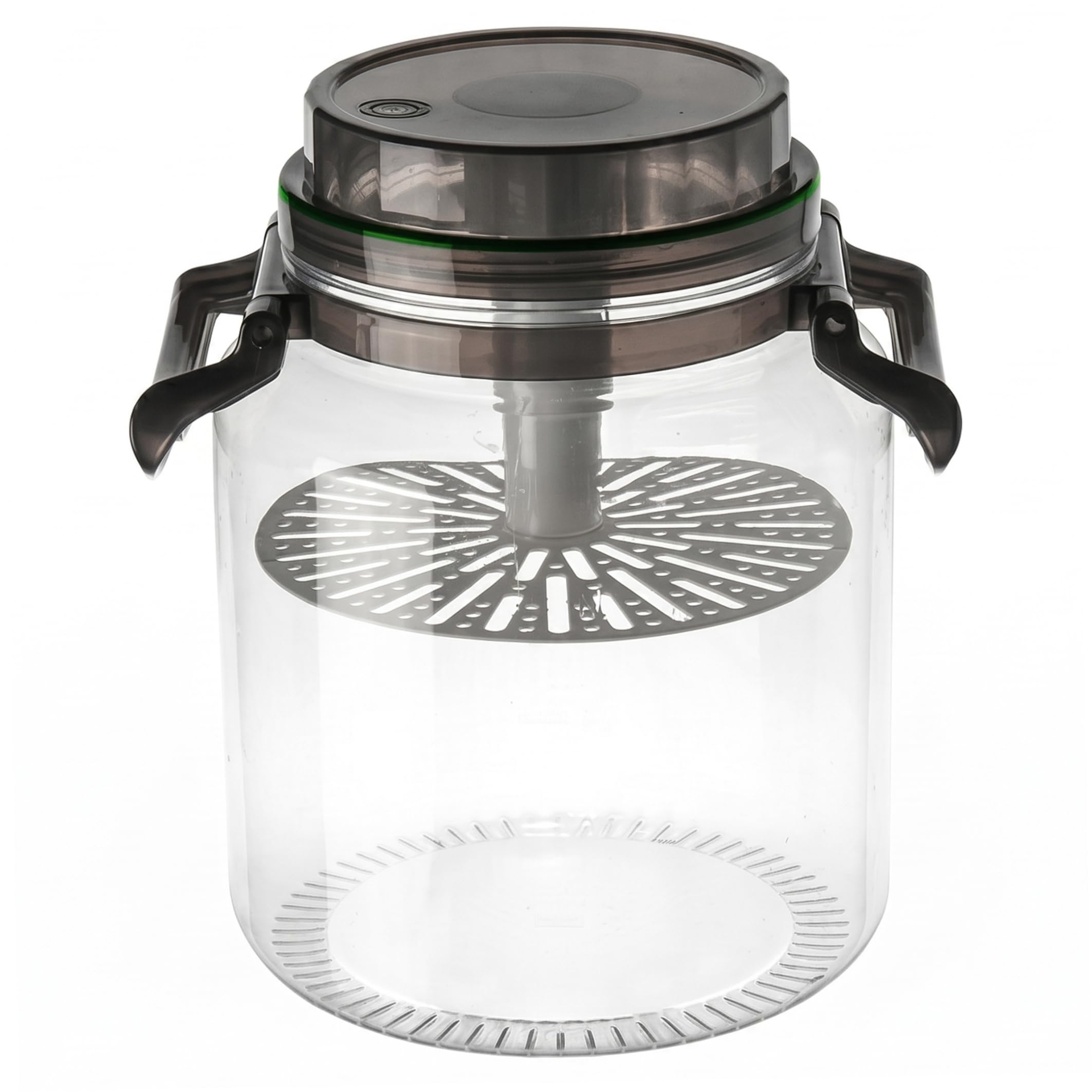 Ameble 5L Large Food-Grade Clear Plastic Fermentation Jar with Airtight Lid, Press & Handle, Pickling Containers for Kimchi, Sauerkraut, Vegetables