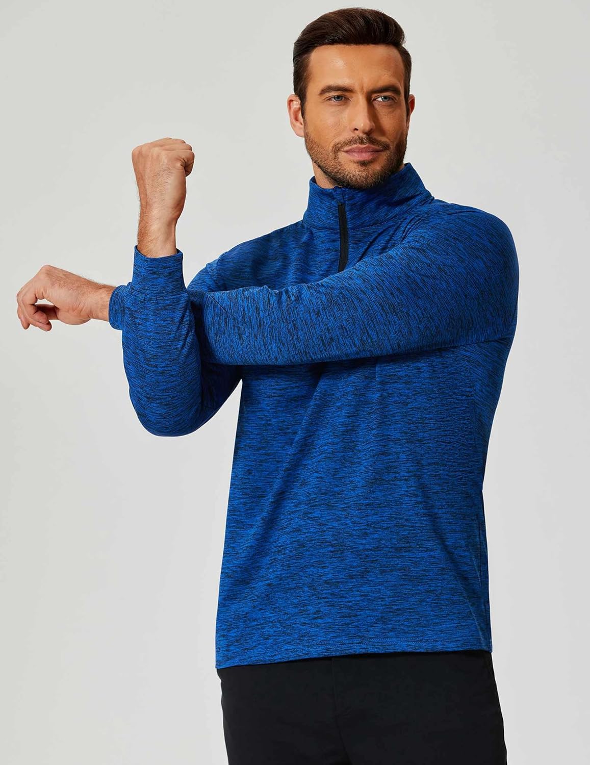 COOFANDY Men's Quarter Zip Shirts Workout Fleece Lined Lightweight Long Sleeve Pullover Sweatshirts - Image 6