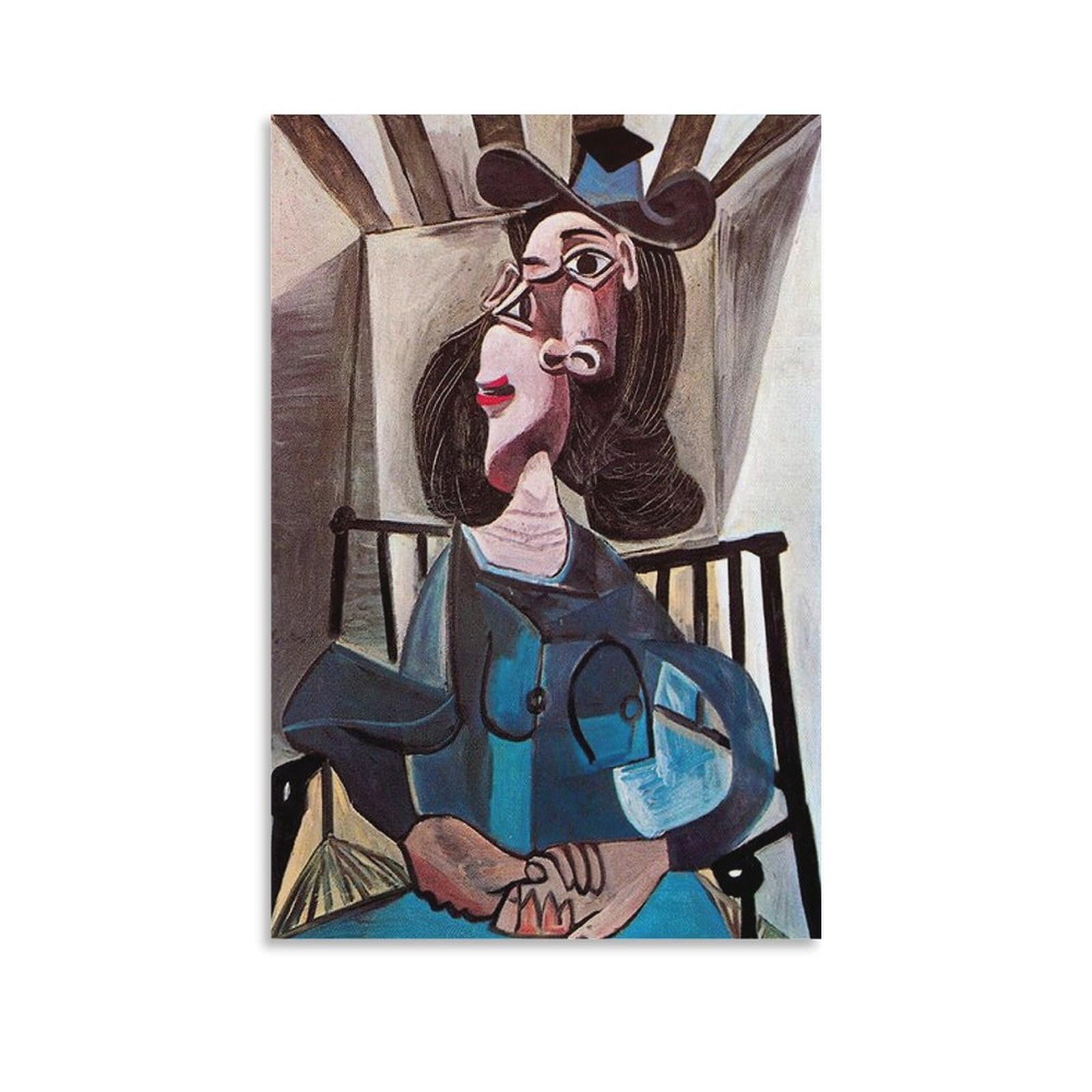 パブロ・ピカソ 【椅子に座る乗除】 リトグラフポスター