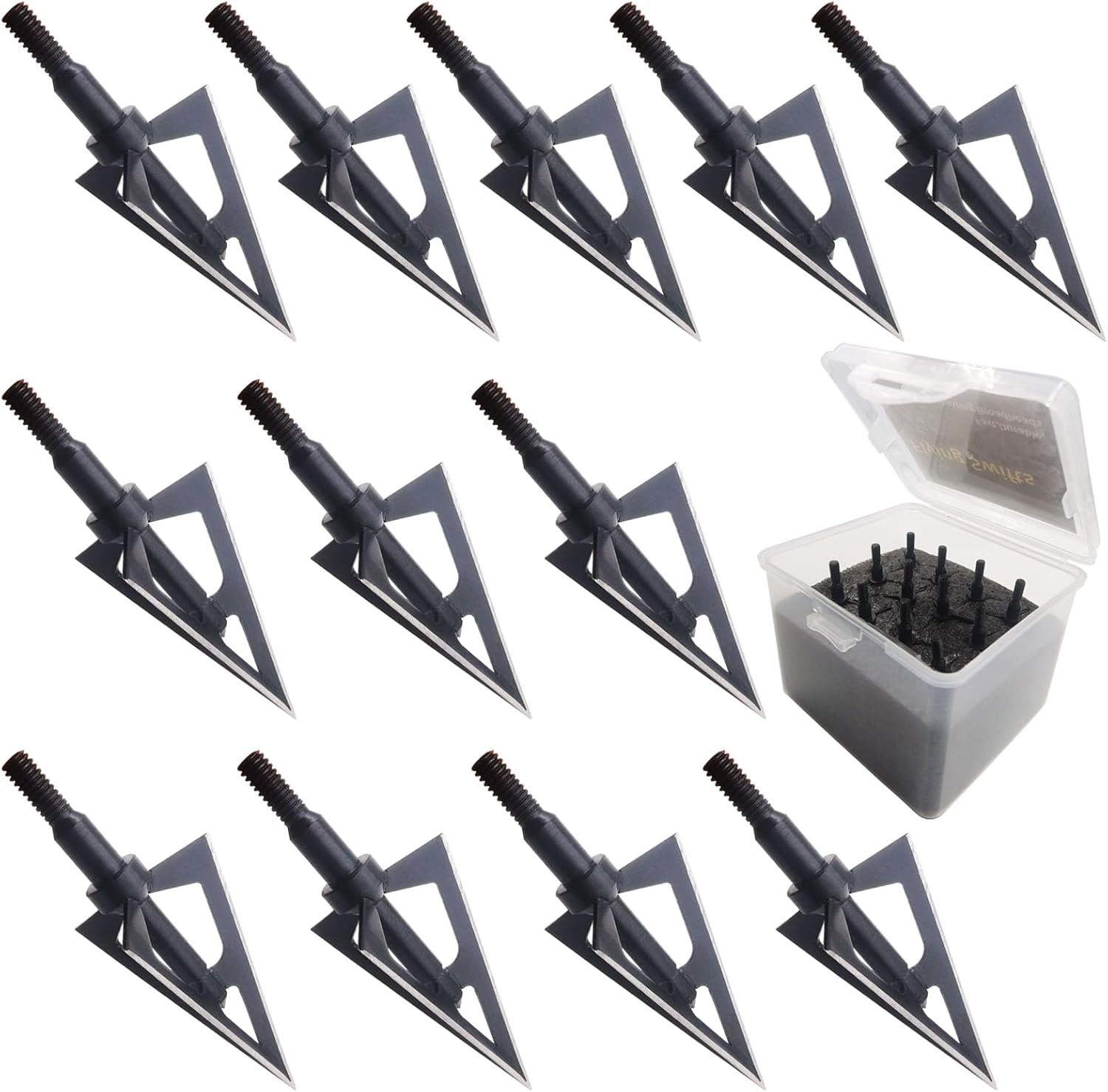 Hunting Broadheads 3 Blades Archery Broadheads 100or125 Grain 12PK Screw-in Arrow Heads Arrow Tips Compatible with Traditional Bows and Compound Bow Archery Hunting