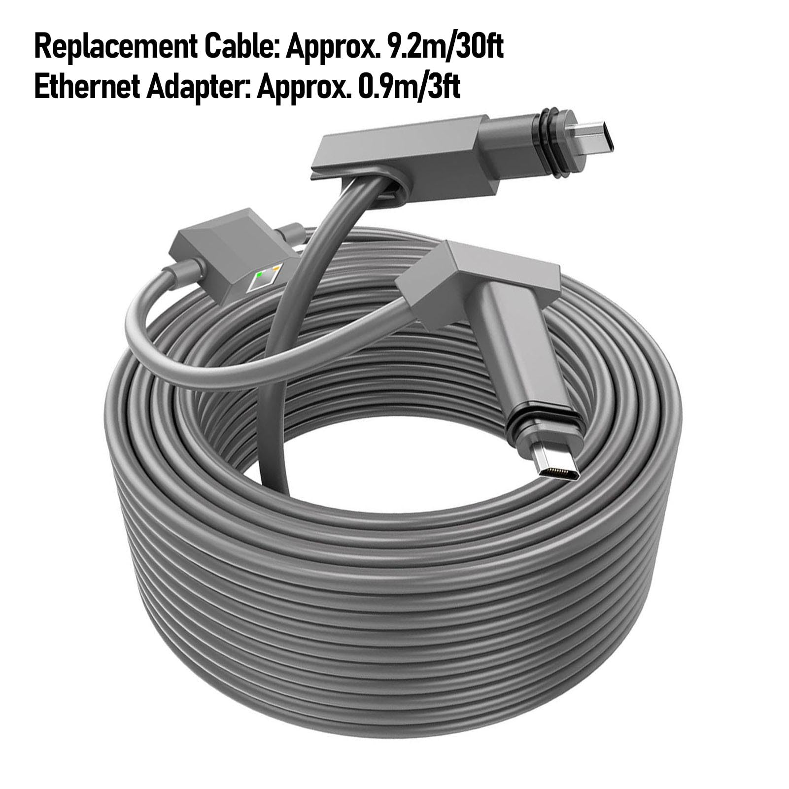 Câble pour Gen 2 de 9 M avec Adaptateur Ethernet RJ45 Femelle 3 Pieds, Câble Remplacement pour Satellite Câble Connexion Réseau, Rallonge Câble pour V2