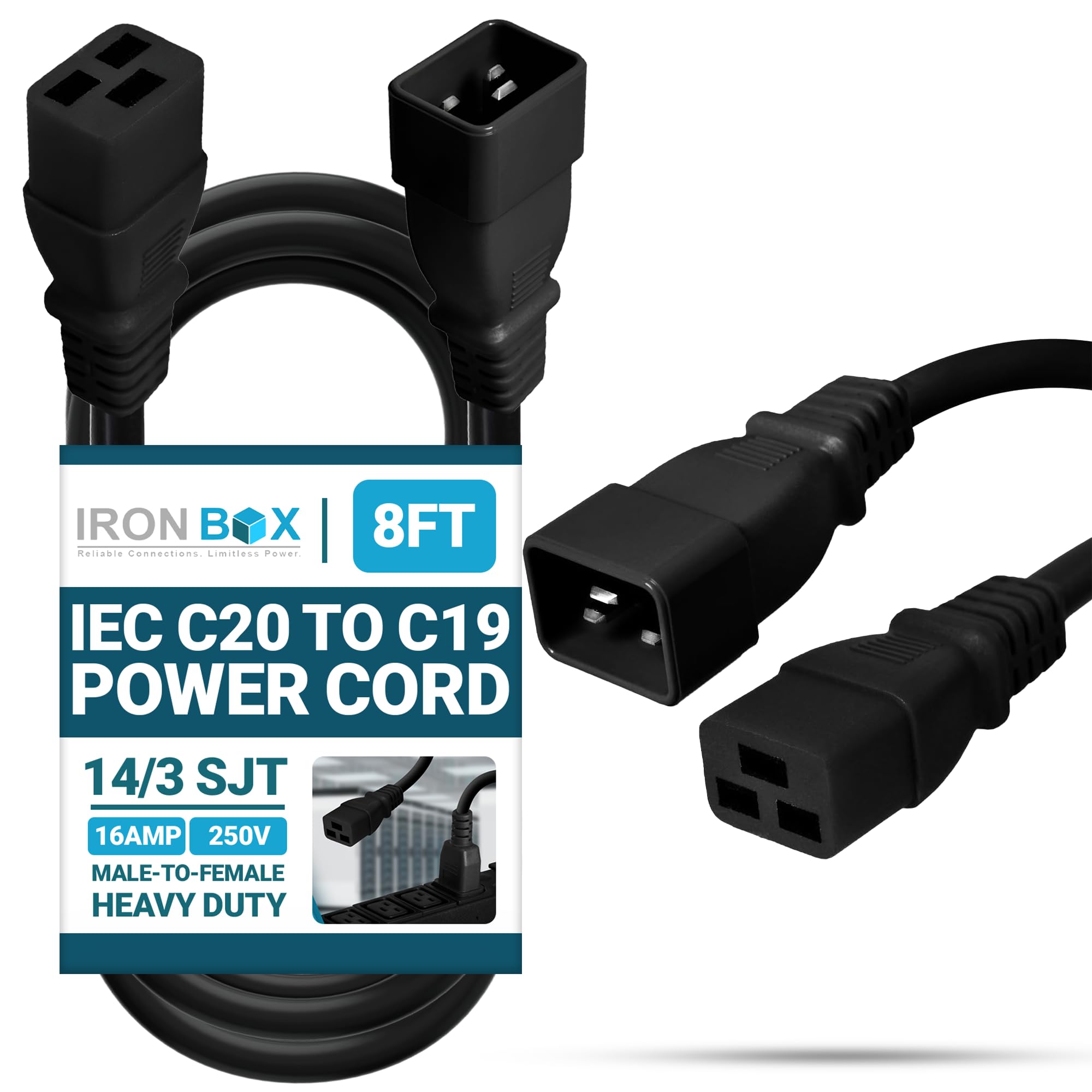 Amazon.com: IronBox Electric IEC C20 to C19 Power Cord - 16A, 250V