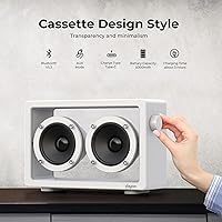 Vista 3 de Cassette Portable Bluetooth Speaker, 16W Minimalist Speakers Bluetooth Wireless Loud, HD Powerful Sound and Wide Compatibility V5.3 for Indoor