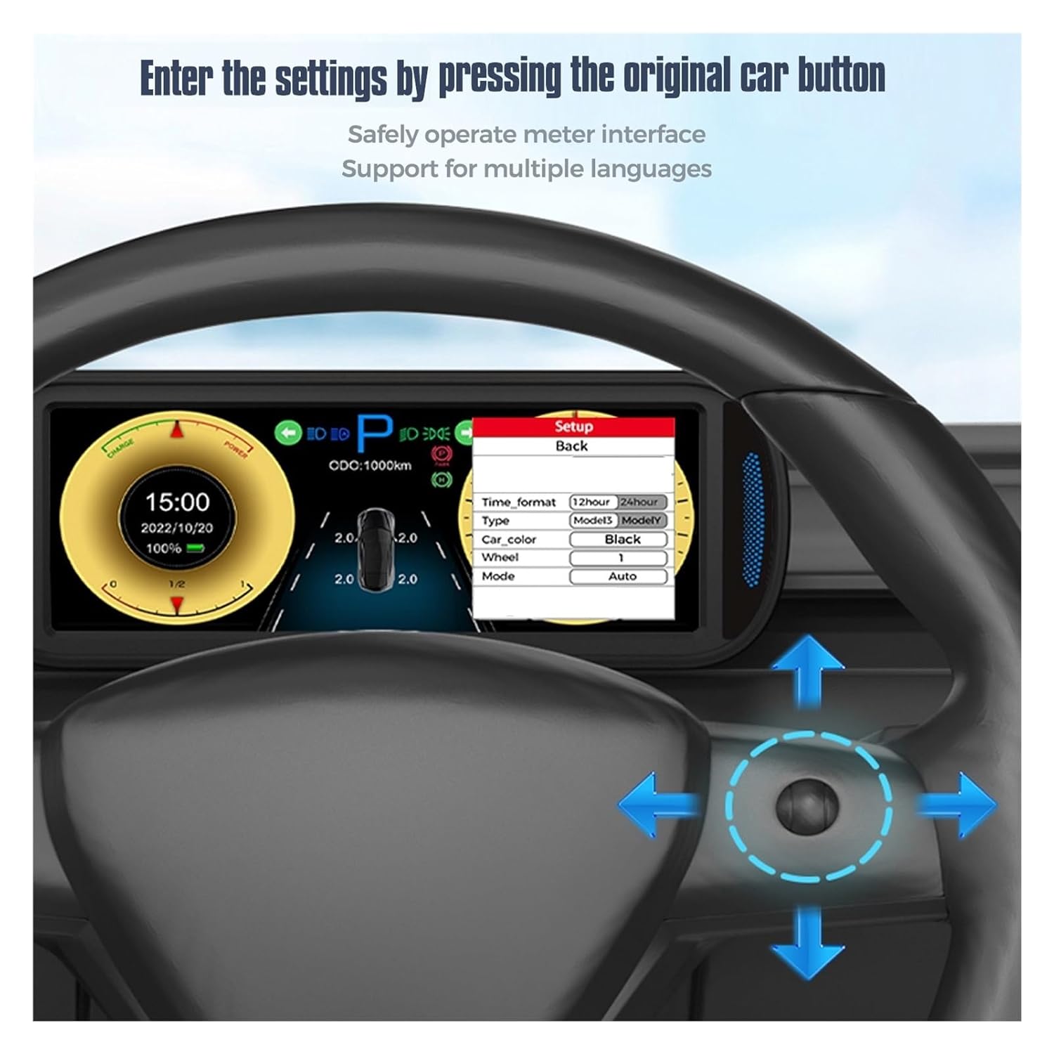 HUD ダッシュボードディスプレイヘッドアップディスプレイ車の LCD 計器 6.8 インチ HD IPS スクリーンメータースピー